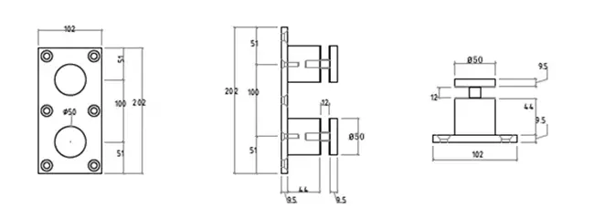 standoff Clear deck railing